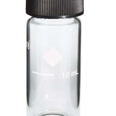 2427606- Sample cell, 25x60mm, 1" round glass with caps, 10ml, pk 6
