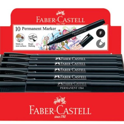 Slim Permanent Fine Marker, Box of 10 Black