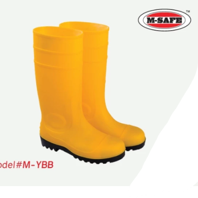 M-SAFE SAFETY YELLOW BOOTS C W STEEL TOE CAP & STEEL MIDSOLE   WATERPROOF ANTI-SLIP SAFETY BOOTS   M-YBB