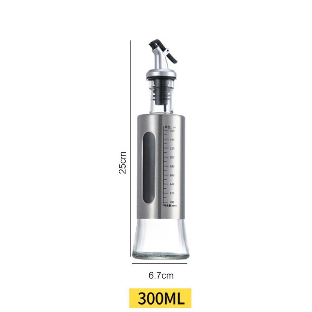 Oil Storage Bottle Dispenser Stainless Steel Glass