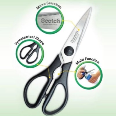 *ORIGINAL* 3M Scotch Stainless Steel Kitchen 8" Scissors HKS38 Reduce Bacteria Breeding General Purpose Kitchen Scissors