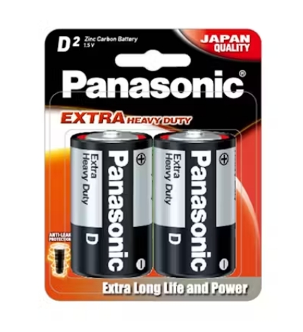 Panasonic Heavy Duty D Size Battery - 2pcs