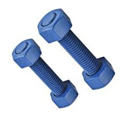 HEAVY HEX BOLT ASTM A320-L7M Zn-Ni ELECTRO PL + PTFE TOP COAT C W WASHER, 5 8" X 45mm LG.