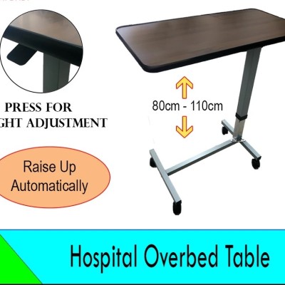 Hospital Overbed Table With Wheel - Height Adjustable