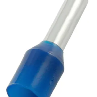 RS PRO Insulated Crimp Bootlace Ferrule, 12 mm Pin Length, 2.5 mm Pin Diameter, Blue from 14 AWG to 14 AWG Wire Size (100pc pack)