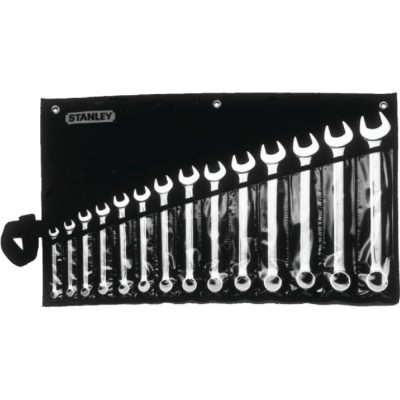 Stanley 87-709-1 CRV Slimline 14 Piece Combination Wrench Set 3 8" - 1-1 4"