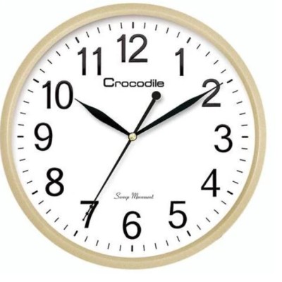 WALL CLOCK CROCODILE GOLD SILVER