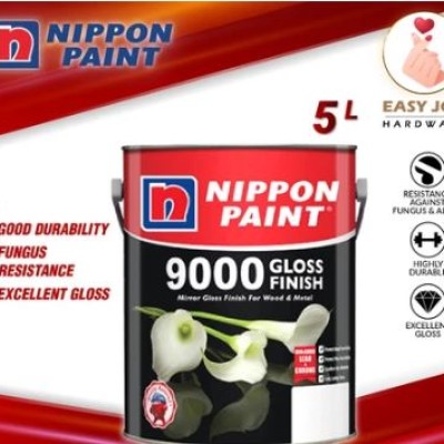 5L Nippon Paint 9000 Gloss Finish Cat Anti Karat Besi Cat Besi Anti Karat Metal Paint white