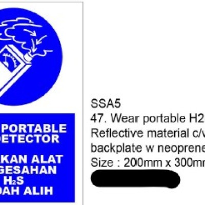 SS316 backplate with hip White background and 3m reflective Sticker for symbol and wording (WEAR PORTABLE)
