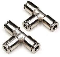 1  /  4 Union Tee Push to connect fittings Stainless Steel Quick Connect Fittings, CEKER 1  /  4" x 1  /  4" x 1  /  4" OD 3 Way Tee Shaped Tube Fittings Push Connectors Air Line Fittings