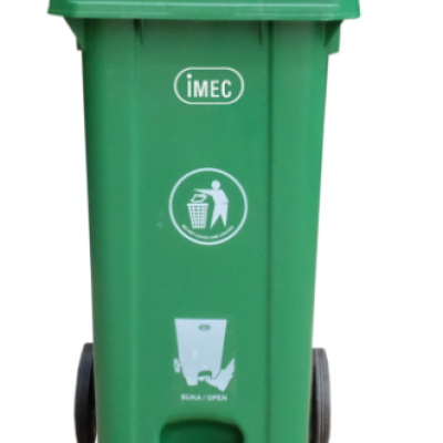 IMEC Heavy Duty Step Two Wheel Mobile Dustbin   Rubbish Bin - 120L