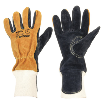 SHELBY 5002 LARGE Firefighters Gloves, Wildland, Knit, Size L, Pigskin, Black Tan