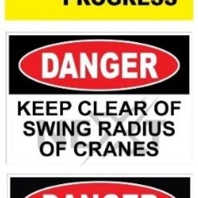 Danger Lifting In Progress Safety Signage | Construction Safety Warning Sign | Sticker on Board