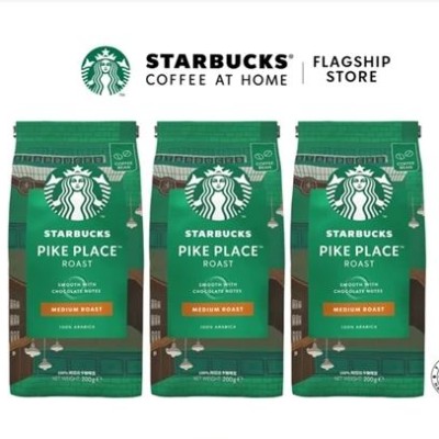 [Pack of 3] STARBUCKS PIKE PLACE Roast Medium Roast Whole Bean Coffee
