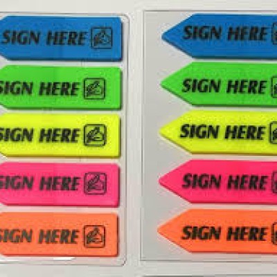 5 Arrow Sign Here Sticky Note Memo Pad