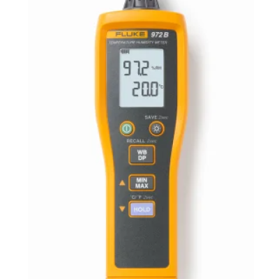 Fluke 972B  Data Logging Air Quality Meter 100 C, 100 C Max, 99.9 %RH Max, Battery-Powered