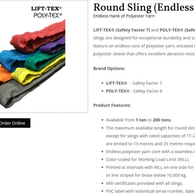 LIFT-TEX POLYESTER ROUND SLING SF7 6T X 6M EL BROWN COLOUR