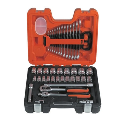 *Bahco 40-Piece Metric 1 2 in Standard Socket Spanner Set with Ratchet, 6 point