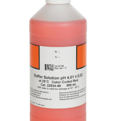 Buffer Solution, pH 4.01, Colour-coded Red, 500 mL