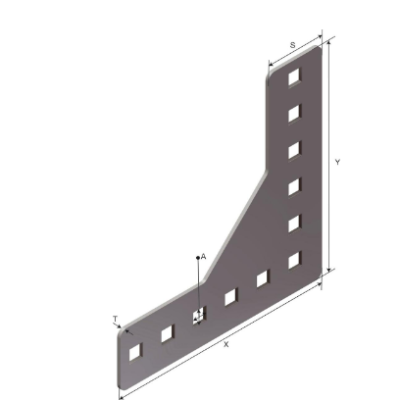 Gusset plate Mekano 50-2T GP-L-2.5 SS