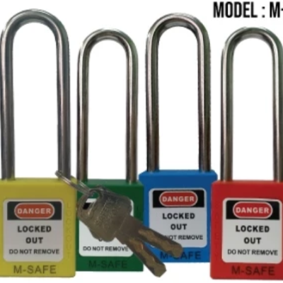 M-SAFE SAFETY PADLOCK STAINLESS STEEL SHACKLELONG3"(76MM)