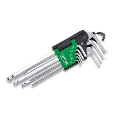 TOPTUL 9pcs Long Type Hex Key Wrench Set GAAL0911