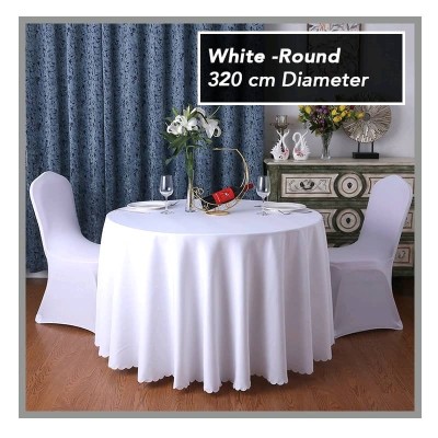 *Plain Round Table Cloth [320cm Diameter White Colour]