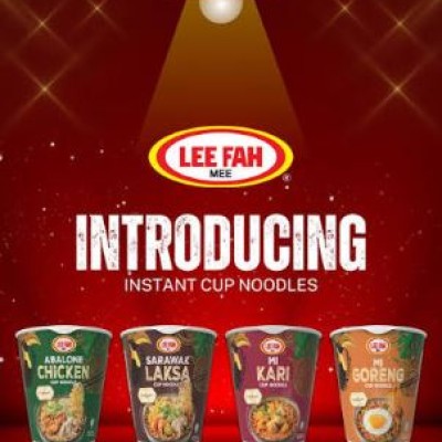 Lee Fah Mee Instant Cup Noodles (perisa Abalone Chicken, Sarawak Laksa, Mi Kari & Mi Goreng)
