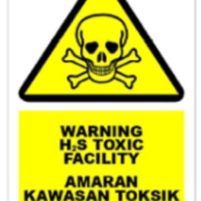 SAFETY SIGN FOR WARNING H2S TOXIC FACILITY