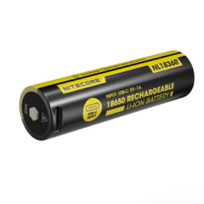 Nitecore 18650 Li-ion Port 3600mAh Rechargeable Battery (NL1836R)