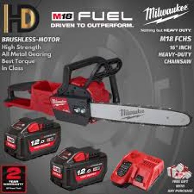 Milwaukee M18 FCHS Fuel 16" Cordless Chainsaw   Brushless Motor   High Performance Chainsaw