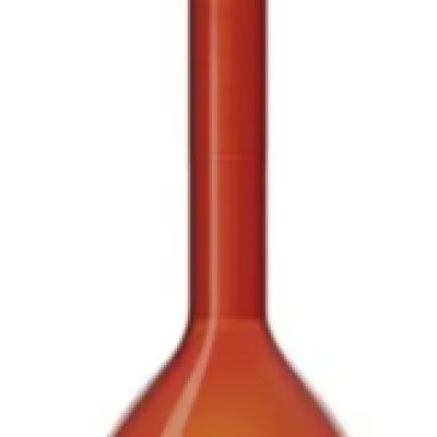 DWK Duran Volumetric Flask 1000 ml, Amber Coloured Class A, White Graduation, Individual Certificate, Polyethylene Stopper, NS 24 29 (2pcs pack)