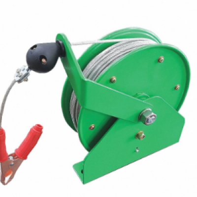 SPEEDAIRE 45UZ50 Retractable Grounding Wire Reel, 100 Feet Hose Length, Green