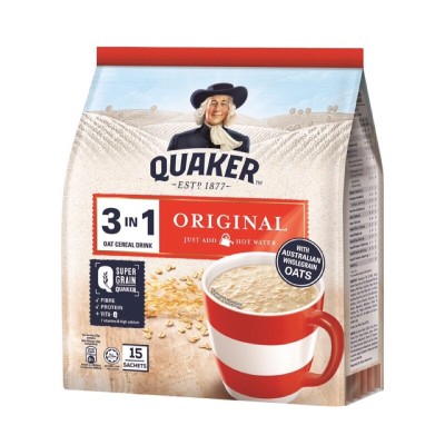 *QUAKER OAT CEREAL DRINK 3 IN 1 [ ORIGINAL OR CHOCOLATE]