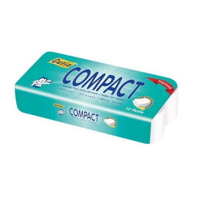 Cutie Compact 3ply Toilet Tissue Rolls 10s