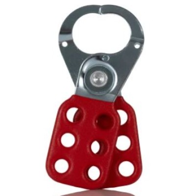 RS PRO Red 6-Lock Steel Hasp Lockout, 25mm Shackle, 25mm