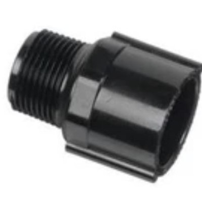 1 2" x 3 8" Black Sch 40 PVC Reducing Male Adapter - MIPT x Socket (436-073B)