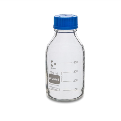 DURAN Original GL 45 Laboratory Bottle, clear, with Blue cap, 500 mL