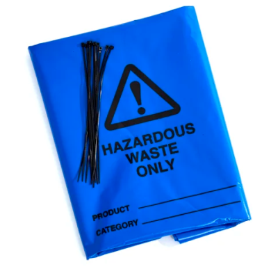 Ecospill Ltd Spill Control Equipment Disposal Bag & Tie for Hazardous Waste Disposal, 1 pack of 100 units
