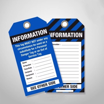 Customize Mechanical Tag (Blue) with steel ring 100pcs set