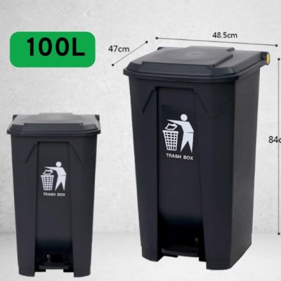 Pedal-type kitchen waste bin with handle inner barrel large size