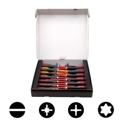 *Bahco Phillips; Pozidriv; Slotted; Torx Insulated Screwdriver Set, 14-Piece