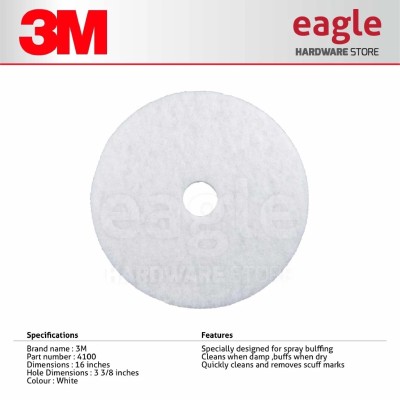 3M 16" White Super Polish Pad