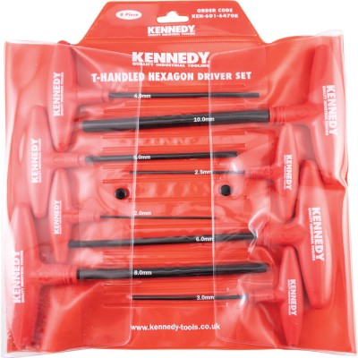 KENNEDY T-HANDLED HEXAGON DRIVER SET KEN-601-6470K (1 BOX)