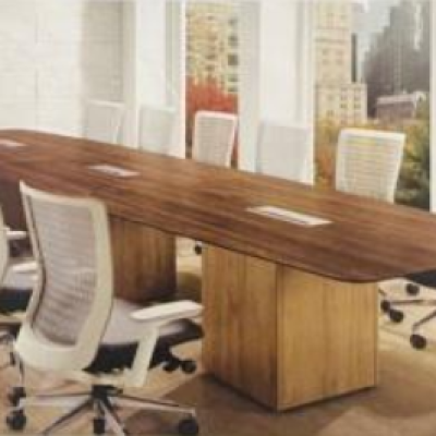 *BOAT SHAPE MEETING TABLE C W PLUG POINT