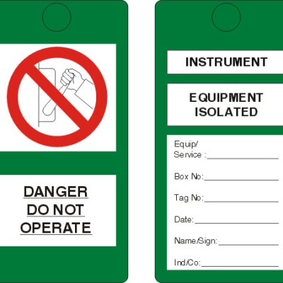 Customize Instrument Tag (Green) with steel ring 100pcs set