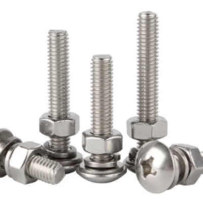 M6x25mm 304 Stainless Steel Phillips Round Head Screw Nut Set (5 Set)