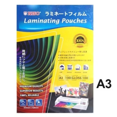 NISO A3 LAMINATING FILM LAMINATING POUCHES (100'S PACK)