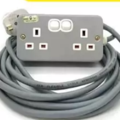 HEAVY DUTY Extension (Pure Copper) 5M Wire 2 Gang Socket with SIRIM Plug Switch 13Amp