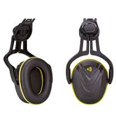MSA 10190357 Safety V-Gard Ear Shells with Helmet Attachment, 32dB, Black, Yellow